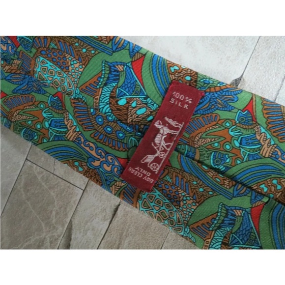 Hermes Tie 7344 Paisley Excellent Condition - Picture 8 of 8